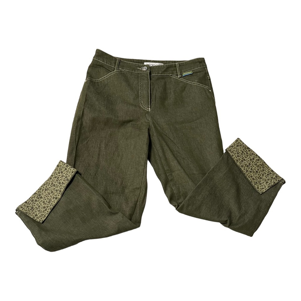 Bianca Casual Green Denim Capris Cropped Pants size 8